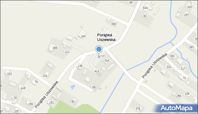 Porąbka Uszewska, Porąbka Uszewska, 31, mapa Porąbka Uszewska