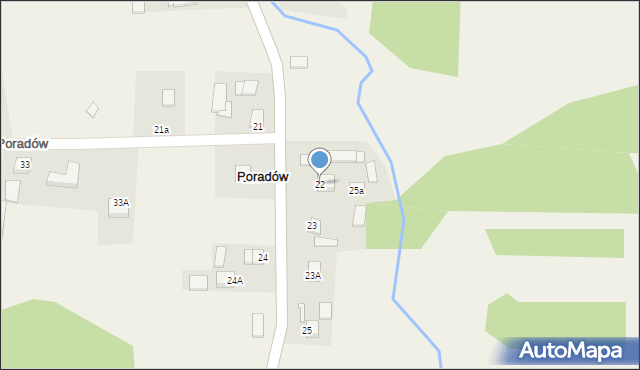 Poradów, Poradów, 22, mapa Poradów