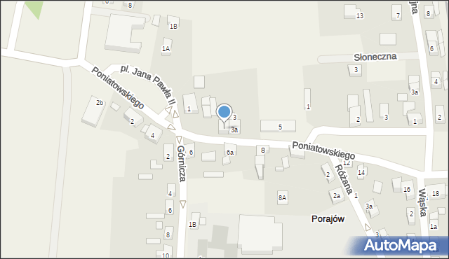 Porajów, Poniatowskiego, 3b, mapa Porajów