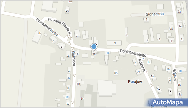 Porajów, Poniatowskiego, 6a, mapa Porajów