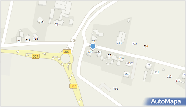 Porażyn, Porażyn, 73aa, mapa Porażyn