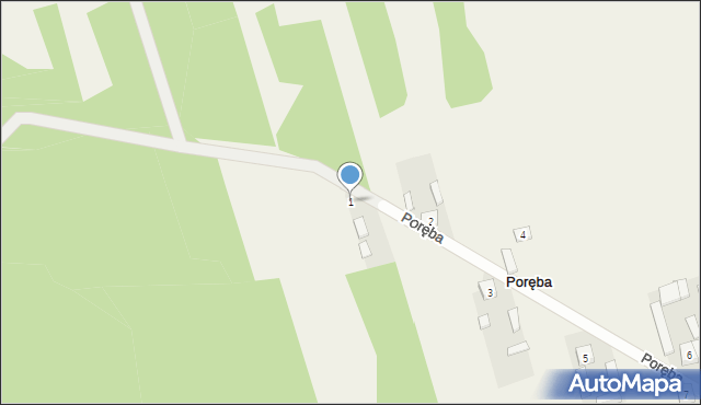 Poręba, Poręba, 1, mapa Poręba