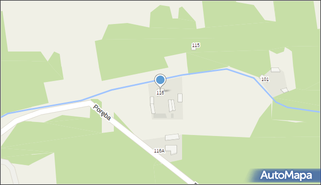 Poręba, Poręba, 116, mapa Poręba