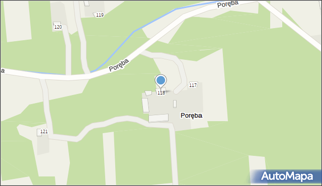 Poręba, Poręba, 118, mapa Poręba