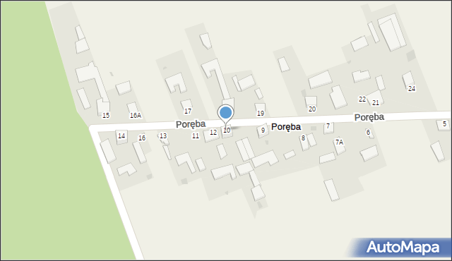 Poręba, Poręba, 10, mapa Poręba