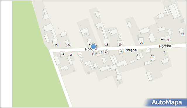Poręba, Poręba, 11, mapa Poręba