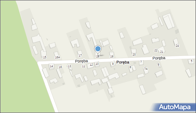 Poręba, Poręba, 18, mapa Poręba
