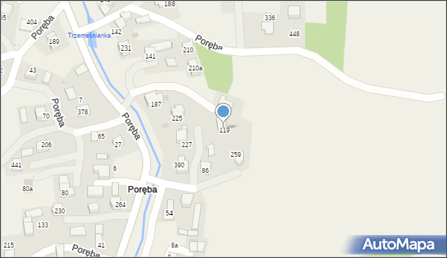 Poręba, Poręba, 119, mapa Poręba