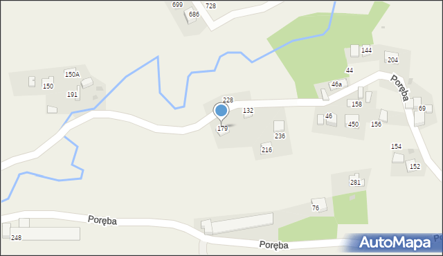 Poręba, Poręba, 179, mapa Poręba