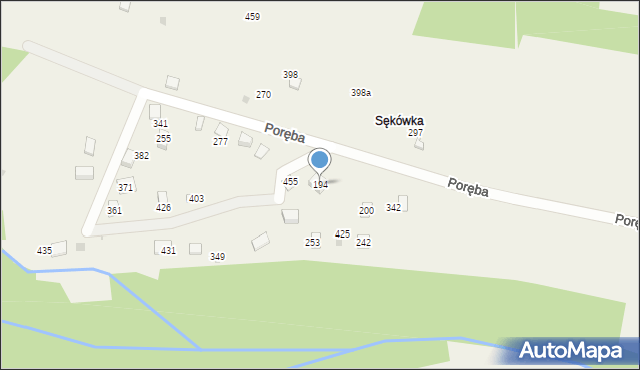 Poręba, Poręba, 194, mapa Poręba