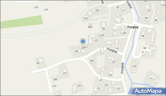 Poręba, Poręba, 215, mapa Poręba