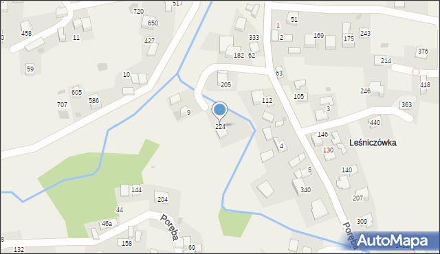 Poręba, Poręba, 224, mapa Poręba