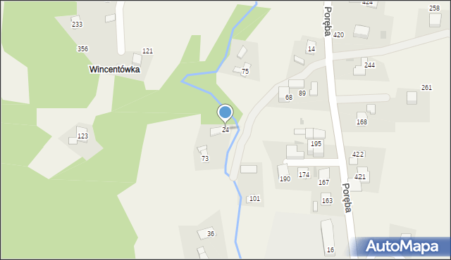 Poręba, Poręba, 24, mapa Poręba