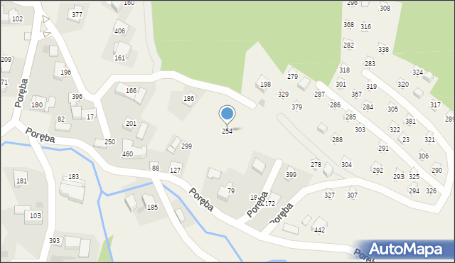Poręba, Poręba, 254, mapa Poręba