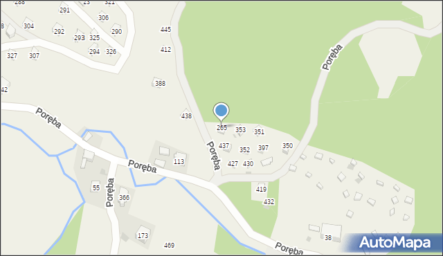 Poręba, Poręba, 265, mapa Poręba