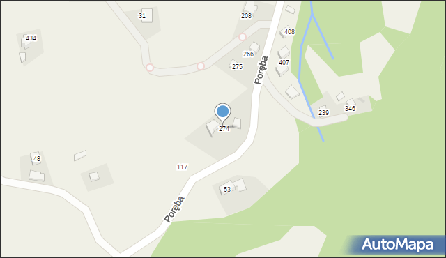 Poręba, Poręba, 274, mapa Poręba