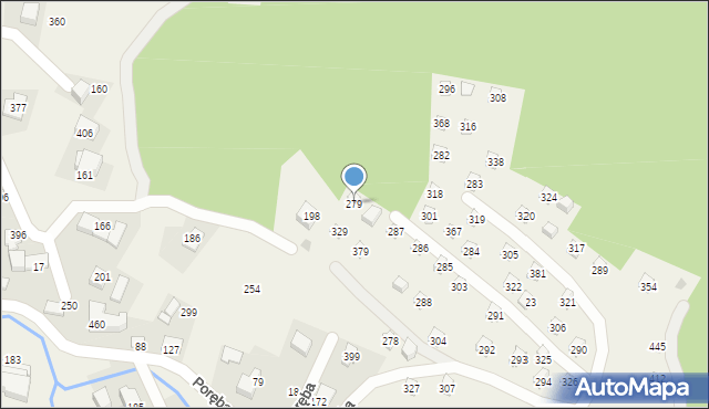 Poręba, Poręba, 279, mapa Poręba