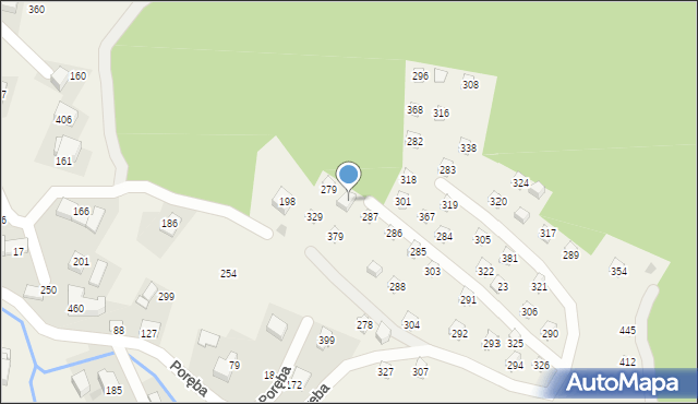 Poręba, Poręba, 302, mapa Poręba