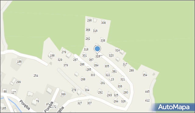 Poręba, Poręba, 319, mapa Poręba