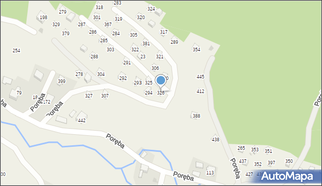 Poręba, Poręba, 326, mapa Poręba