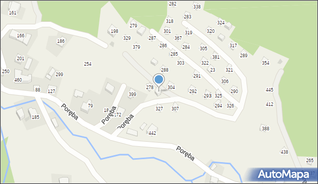 Poręba, Poręba, 334, mapa Poręba