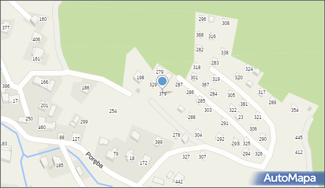 Poręba, Poręba, 379, mapa Poręba