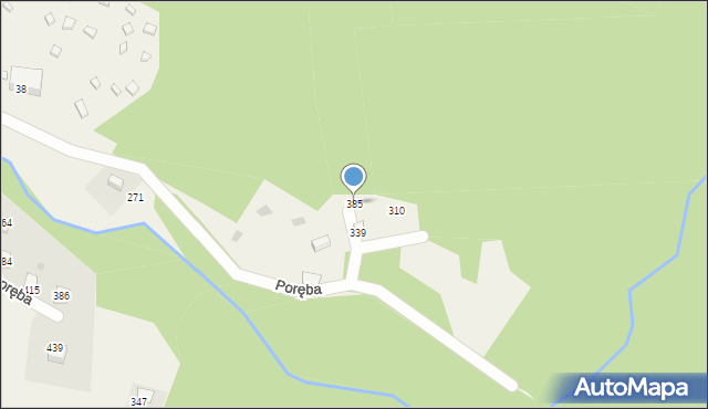 Poręba, Poręba, 385, mapa Poręba