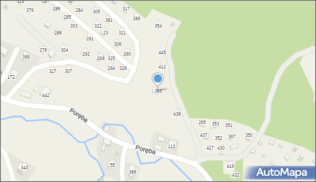 Poręba, Poręba, 388, mapa Poręba