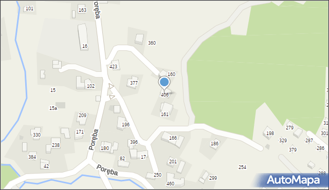 Poręba, Poręba, 406, mapa Poręba