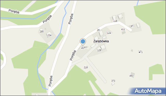 Poręba, Poręba, 417, mapa Poręba