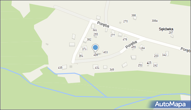 Poręba, Poręba, 426, mapa Poręba