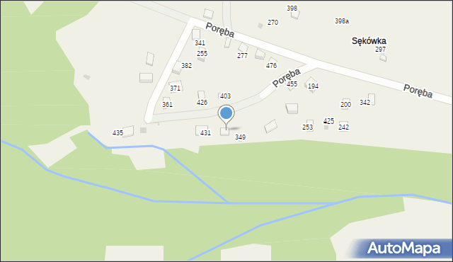 Poręba, Poręba, 436, mapa Poręba
