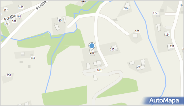 Poręba, Poręba, 451, mapa Poręba