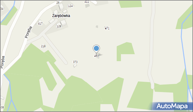 Poręba, Poręba, 463, mapa Poręba