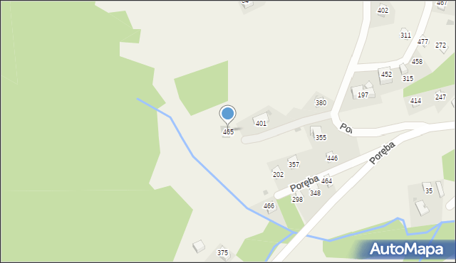Poręba, Poręba, 465, mapa Poręba