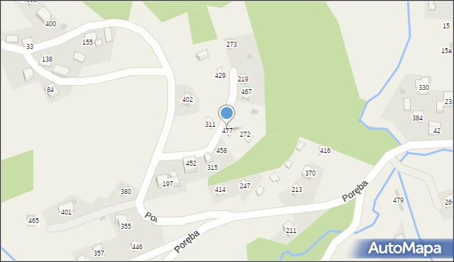 Poręba, Poręba, 477, mapa Poręba