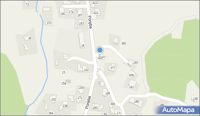 Poręba, Poręba, 423, mapa Poręba
