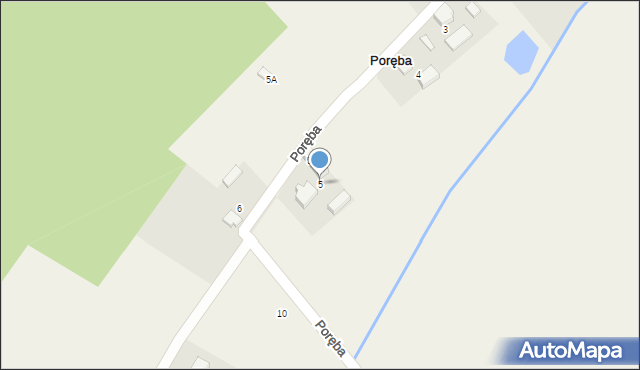 Poręba, Poręba, 5, mapa Poręba