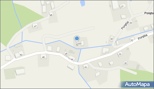 Poręba, Poręba, 42, mapa Poręba