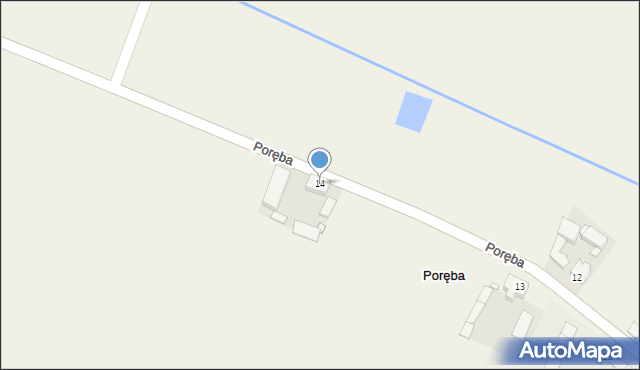 Poręba, Poręba, 14, mapa Poręba