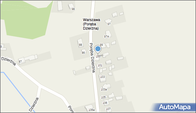 Poręba Dzierżna, Poręba Dzierżna, 100, mapa Poręba Dzierżna