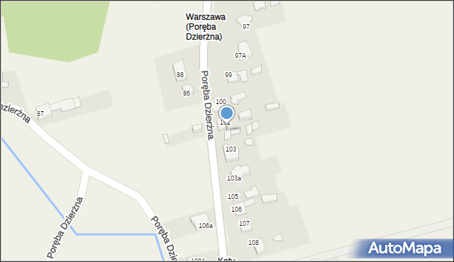 Poręba Dzierżna, Poręba Dzierżna, 102, mapa Poręba Dzierżna