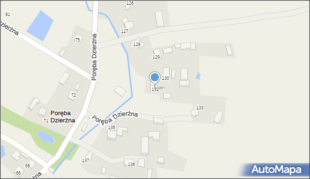 Poręba Dzierżna, Poręba Dzierżna, 131, mapa Poręba Dzierżna