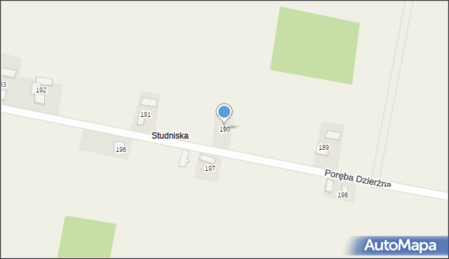 Poręba Dzierżna, Poręba Dzierżna, 190, mapa Poręba Dzierżna