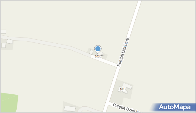 Poręba Dzierżna, Poręba Dzierżna, 201c, mapa Poręba Dzierżna