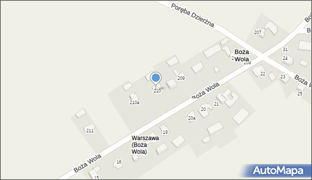 Poręba Dzierżna, Poręba Dzierżna, 210, mapa Poręba Dzierżna