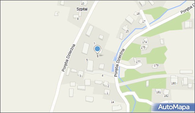 Poręba Dzierżna, Poręba Dzierżna, 6, mapa Poręba Dzierżna