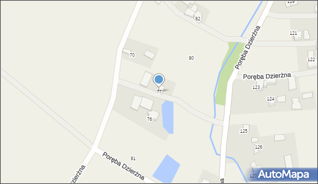Poręba Dzierżna, Poręba Dzierżna, 77, mapa Poręba Dzierżna