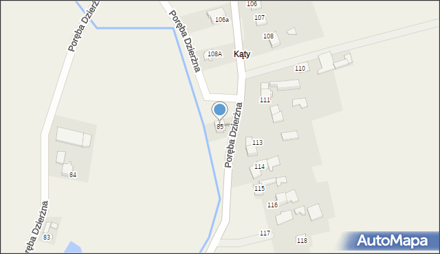 Poręba Dzierżna, Poręba Dzierżna, 85, mapa Poręba Dzierżna