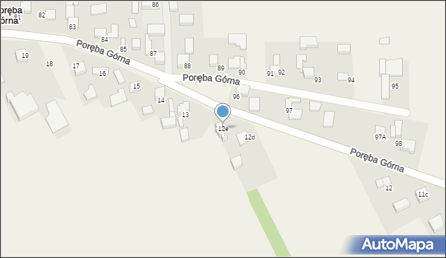 Poręba Górna, Poręba Górna, 12e, mapa Poręba Górna